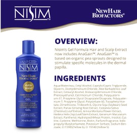 NISIM NewHair BioFactors Hair and Scalp Gel Extract with AnaGain For Normal To Dry Hair - Gel Extract Specially Formulated To Maximize The Natural Growth-Cycle Of Your Hair (8 Ounce / 240 Milliliter)