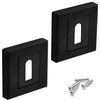 DecorAndDecor Square Escutcheon Thumb Turn Key Rose (Black Standard)