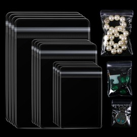 Clabby 120 Pcs Clear PVC Jewelry Bags Plastic Jewelry Storage Pouch Transparent Rings Earrings Packing Anti Tarnish Bags Small Zipper Lock Pouch for Storage, 3 Sizes (Clear)