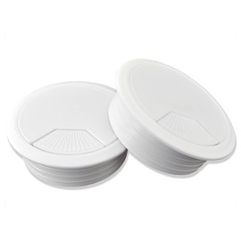 Mprofi MT® 10 x Cable Grommet Desk - White Plastic Cable Grommet - Cable Pass 60 mm Round - Table, Desk Feedthrough - Cable Hole Cover White KB/60/10