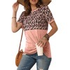 Bunanphy Summer Tops for Women Leopard Twist Knot Front Short