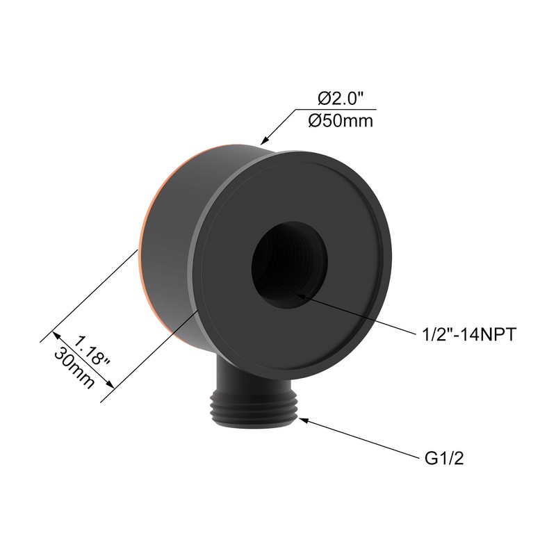 Derengge SA-0045-ORB Round Handheld Shower Wall Supply Elbow, Wall-Mount Hose