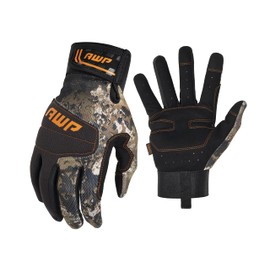 AWP Veil Camouflage General Purpose Work Gloves with Mesh-Back Design for Men And Women, Made with Synthetic Leather, Large