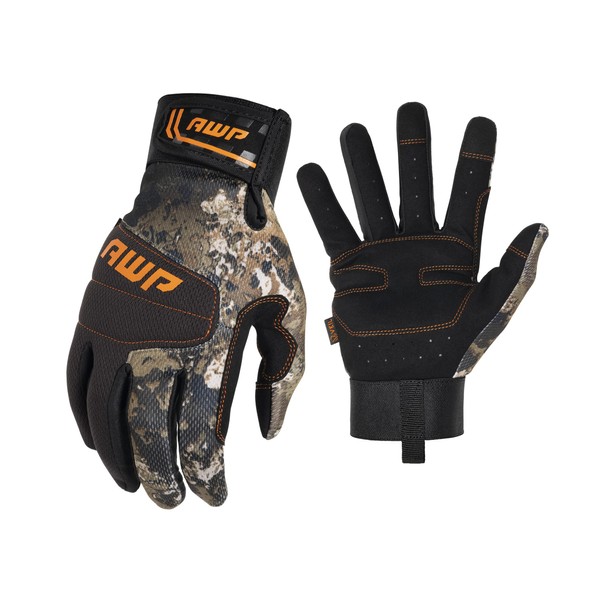 AWP Veil Camouflage General Purpose Work Gloves with Mesh-Back Design