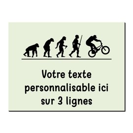 Mygoodprice Dekoschild Evolution BMX aus Aluminium, personalisierbar, 20 x 15 cm oder 30 x 20 cm, Beige