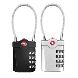 TSA luggage lock, 4-digits, suitcase combination lock, numerical code with opening alarm display.