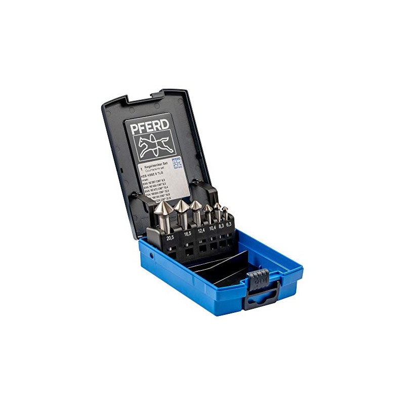 PFERD HSS-E Co5 Cone/Deburring Countersink Set, 6 Pieces, 90°, Diameter
