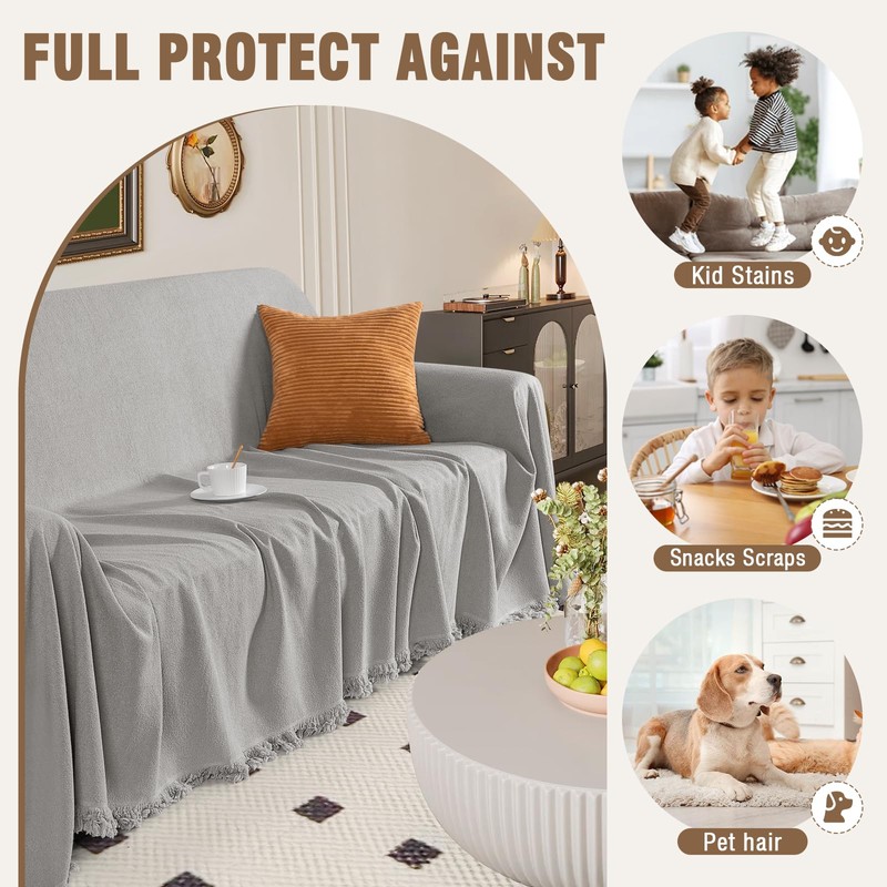 TAOCOCO Couch Cover Blanket Sectional Sofa Covers Thick Durable Couch