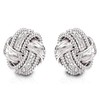Lecalla 925 Sterling Silver Love Knot Stud Diamond Earring for