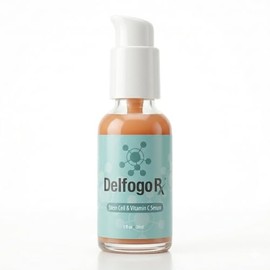 Suero de células madre y vitamina C Delfogo con ácido hialurónico, aceite de naranja puro y extracto de manzanilla antienvejecimiento, reafirmante... 