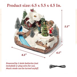 Christmas Village Houses, LED Lighted Musical Christmas Snow Village for Christmases Gift, Christmas Houses Village Animated Christmas Decorations Christmas Collectible Buildings for Home Decor