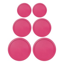 Replacement Lids for Pyrex Containers Round Glass Food Plastic (2) 2-Cup (2) 4-Cup (2) 7-Cup (Fuchsia)