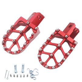 GWH Motorcycle CNC aluminium Foot Pegs Rests Footpegs For CRF50 CRF70 CRF110 XR50 XR70 XR110 M2R SDG DHZ KAYO Dirt Pit Bike (Red)