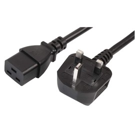 Pro Elec PEL01180 UK Plug to IEC C19 Power Lead, 16A, 5 m, Black