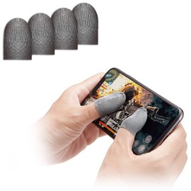 Elecom P-GMFF02S4SV Wilderness Action PUBG Finger Sack for Smartphone Games, Hand Sweat Protection, Silver Fiber for More Sensitive Control, Size for Women and Children, 4 Pieces