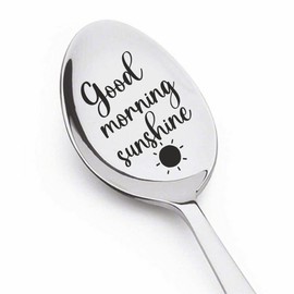 Good Morning Sunshine | Gift for Him Her | Valentine's Day Gift | Long Distance Gifts | Engraved Spoon 7 Inches