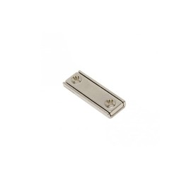 Neodymium Channel Magnet for Mounting or Securing, Door Latches, Licence Plate Holders and Signage - 40mm x 13.5mm x 5mm thick with 2x 3.3mm countersunk holes - 17kg Pull (Pack of 1)