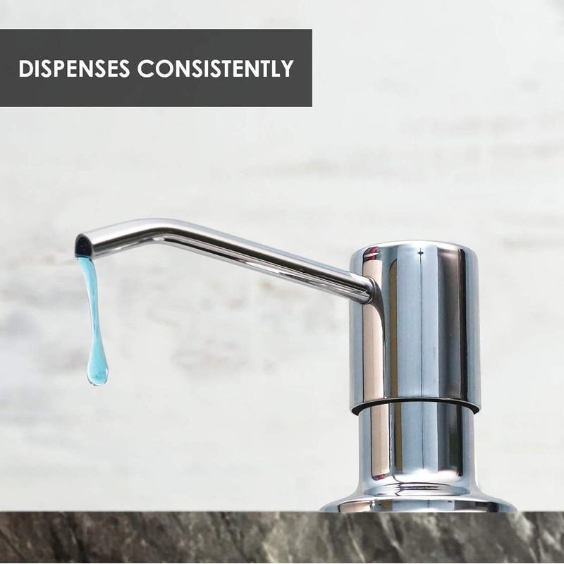Soap Dispenser for Kitchen Sink (Chrome), Built in Soap Dispenser,