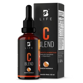 B Life Vitamina C Líquida | 60 ml | Enriquecida con Equinácea | Sabor Naranja | Vitamina C en Gotas | C Blend