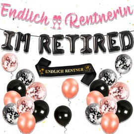 LaVenty Retirement Decoration Retirement Garland and Balloons Retirement Sash Finally Retirees Retirement Decoration Retirement Party Farewell Party Decoration
