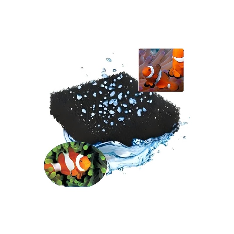 GERUI 4 x Aquarium BioCarb M (Compact) Activated Carbon Sponge
