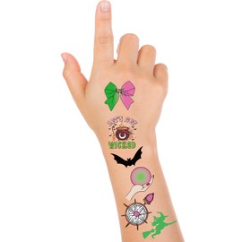 Wicth Birthday Party Decorationas favors,50 Style Wicked Temporary Tattoos for Kids,Pink and Green Party Decorations Supplies.
