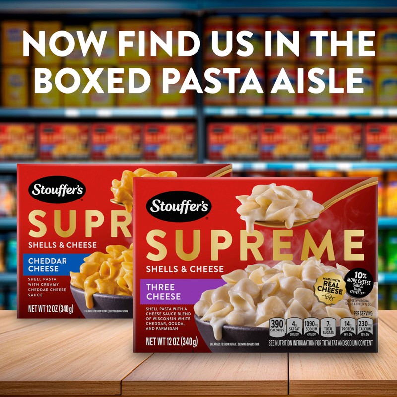 Stouffer's Supreme Shells And Cheese, Three Cheese, Boxed Mac Cheese