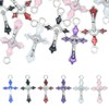 60pcs Mix Enamel Cross Religious Charms Alloy Crucifix Pendant for