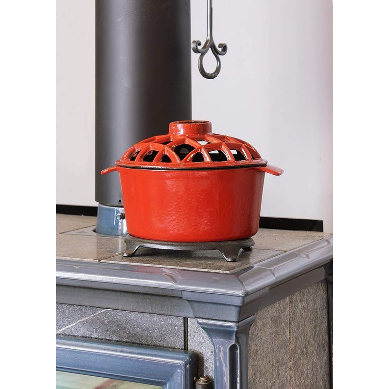 2.2 qt Enamel Woodstove Steamer - Lattice Top