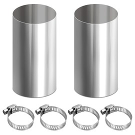 Pack of 2 Exhaust Pipe Auxiliary Heater Connector Diameter 24 mm Exhaust Pipe | Standheizung Abgasrohr Edelstahl Verlängerungsrohr Rohrverbinder mit 4 Klemmen für Diesel Luftheizung im Auto oder Wohnmobil