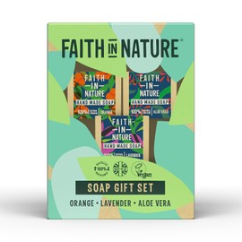 Faith In Nature Natural Handmade Soap Gift Set, Vegan and Cruelty Free, No SLS or Parabens, 3 x 100 g