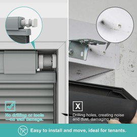 Changshade No Drill Custom Top Down Bottom Up Cellular Shades, No Tools Blackout Cordless Honeycomb Shades for Home,Thermal Insulation Blinds for Bedroom,Office,Living Room,Easy to Install