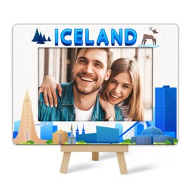 Iceland Picture Frame, Iceland Souvenirs Picture Frame,Travel Frame, Iceland Travel Gift For Newlyweds Couples Wife Girlfriends, Birthday Wedding Honeymoon Gifts, Photo Frame For Tabletop Decor C(09)