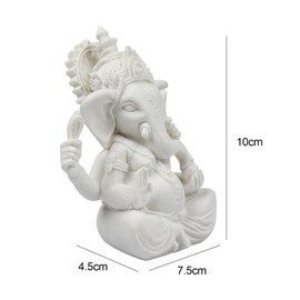 Kitchnexus Ganesha Buddha Statue Sandstone Sculpture Elephant Statue Buddha Figure (White)