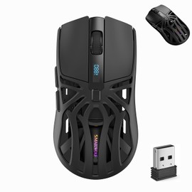 Wireless Gaming Mouse, Lightweight 10000 DPI Digital Screen Programmable Silent Tri-Mode Bluetooth/2.4G/USB-C Wired Ergonomic Gamer Mouse with Side Buttons for PC Laptop Computer Mac Gift,RGB Light