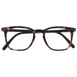 OPULIZE Bex M64-2 -1.00 Long Distance Glasses Myopia Large Square Cool Designer Frame Spring Hinges Scratch-Resistant Brown Tortoiseshell Men Women