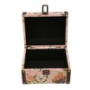 Treasure Chest Box Pink Butterfly Pattern Exquisite Retro Wooden PU