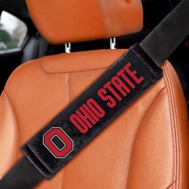 FANMATS 32080 Ohio State Buckeyes Embroidered Seatbelt Pad - 2 Pieces