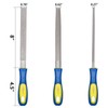 YKLP 8inch Metal File Set,3pcs High-Carbon Steel Needle File,Flat/Half-Round/Round for