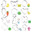 Crethinkaty Mini Easter Cookie Cutter Set,12 Pcs Shamrock Cookie Cutters