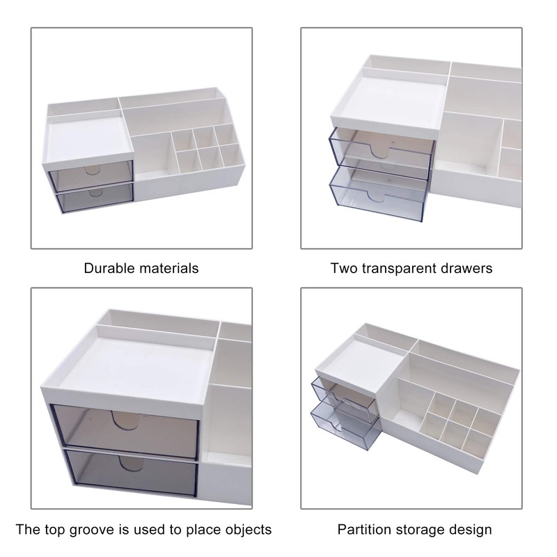 Marknor Cosmetic/Makeup Vanity Organizer Box, Mini Desk Storage for Office