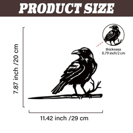 SUPERDANT Raven Metal Garden Decor Outdoor Crow Black Silhouette Yard Art Raven Decorative Garden Stakes Crow Lawn Ornaments Yard Stakes Metal Wall Art for Lawn Patio