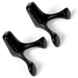 2 Pack Aluminum Alloy Heavy Duty Hooks, Sheep Crook Style Hook for Hanging Coats, Hats,Tools, Bag, Key, Umbrella, Aluminum Alloy Cubicle Hooks for Wall, Closets, Cabinets, Truck Van Accessories