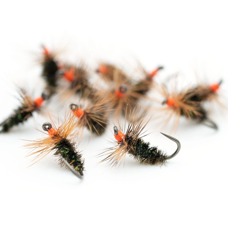 Peacock Hot Head FUTSU Kebari Flies - 12 Tenkara Flies