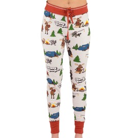 Lazy One Happy Camper Leggings, Tees, Pajama Separates and Cozy Lounge Wear for Women (Large)