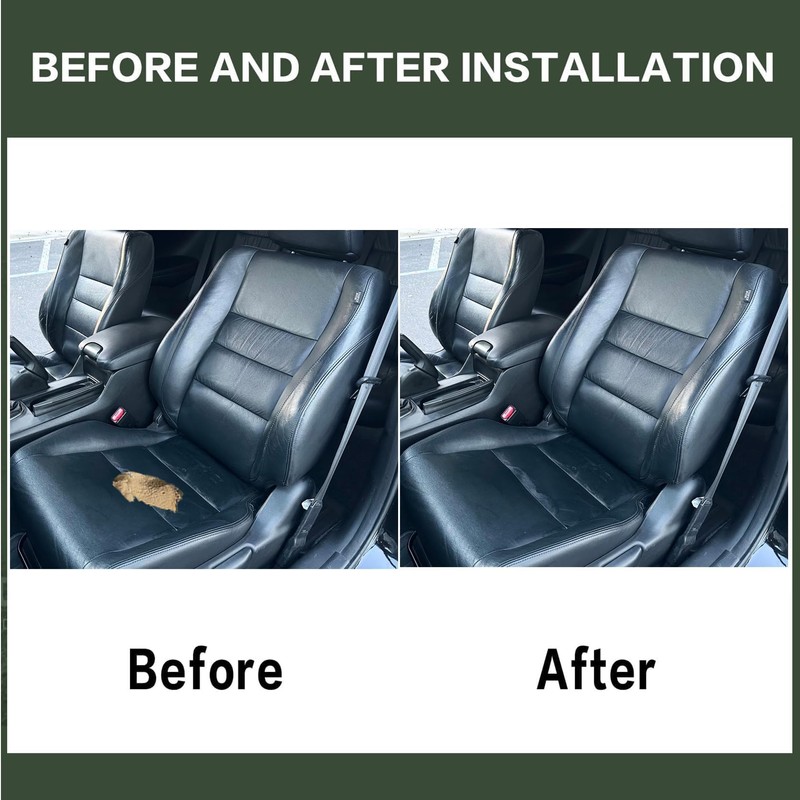 FZJDSD Black Driver Side Bottom Microfiber Leather Seat Cover Compatible
