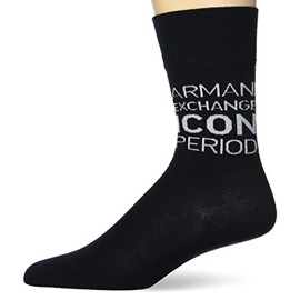 A|X ARMANI EXCHANGE womens Icon Logo Socks, Black, One Size US
