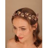 Teyglen Bride Wedding Hair Vine Headband Bridal Crystal Leaf Hair