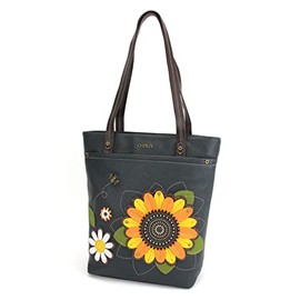 Chala Group Chala Deluxe Vegan Leather Every Day Tote Bag Purse : 13.5 x 14 inches (Sunflower), Multi