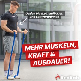 RED RAB Fitnessbänder Stoff - Gymnastikband mit Schlaufen - 245 cm lang - Resistance Bands & Widerstandsbänder Krafttraining - Fitnessband, Resistance Band, Widerstandsband Fitness, Gummiband Sport
